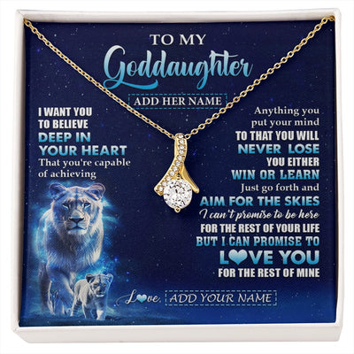 Alluring Beauty Necklace 18K Yellow Gold Finish | 1 | Personalized To My Daughter Necklace From Mom Mother Believe Your Heart Daughter Gift Birthday Graduation Christmas Customized Gift Box Message Card | siriusteestore.myshopify