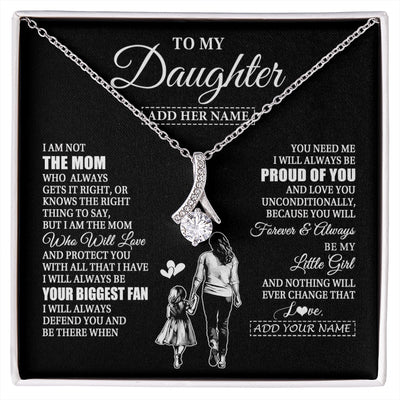 Alluring Beauty Necklace 14K White Gold Finish | 1 | Personalized To My Daughter Necklace From Mom Mother Biggest Fan Birthday Gifts For Daughter From Mom Daughter Christmas Custom Gift Box Message Card | siriusteestore.myshopify