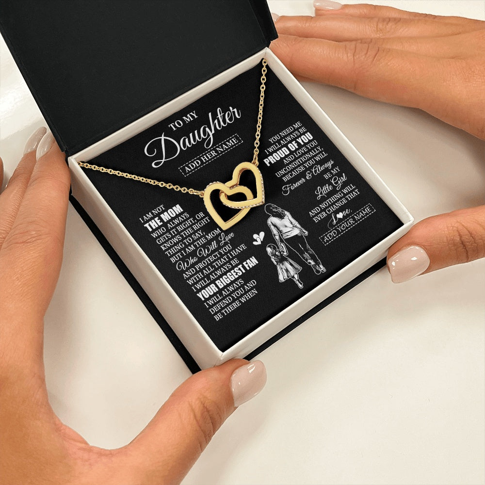Interlocking Hearts Necklace 18K Yellow Gold Finish | 2 | Personalized To My Daughter Necklace From Mom Mother Biggest Fan Birthday Gifts For Daughter From Mom Daughter Christmas Custom Gift Box Message Card | siriusteestore.myshopify