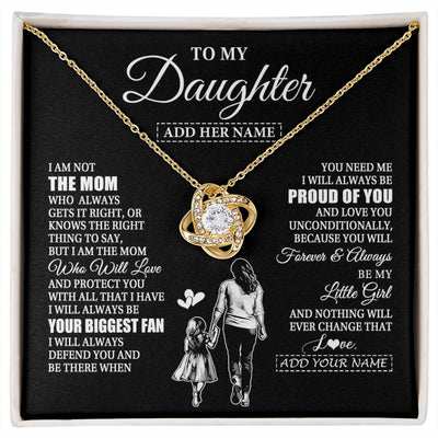 Love Knot Necklace 18K Yellow Gold Finish | 1 | Personalized To My Daughter Necklace From Mom Mother Biggest Fan Birthday Gifts For Daughter From Mom Daughter Christmas Custom Gift Box Message Card | siriusteestore.myshopify