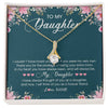Alluring Beauty Necklace 18K Yellow Gold Finish | Personalized To My Daughter Necklace From Mom Mother Flower Will Forever Friend Daughter Birthday Christmas Graduation Customized Gift Box Message Card | siriusteestore
