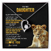 Forever Love Necklace 14K White Gold Finish | 1 | Personalized To My Daughter Necklace From Mom Mother Lion My Only Wish For You Daughter Birthday Graduation Christmas Customized Gift Box Message Card | siriusteestore