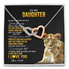 Interlocking Hearts Necklace Stainless Steel & Rose Gold Finish | 1 | Personalized To My Daughter Necklace From Mom Mother Lion My Only Wish For You Daughter Birthday Graduation Christmas Customized Gift Box Message Card | siriusteestore