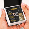 Interlocking Hearts Necklace Stainless Steel & Rose Gold Finish | 2 | Personalized To My Daughter Necklace From Mom Mother Lion My Only Wish For You Daughter Birthday Graduation Christmas Customized Gift Box Message Card | siriusteestore