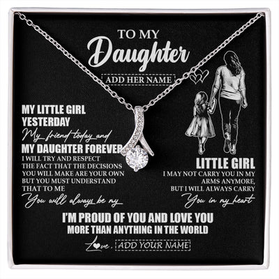 Alluring Beauty Necklace 14K White Gold Finish | 1 | Personalized To My Daughter Necklace From Mom Mother My Girl My Friend Proud And Love Daughter Birthday Graduation Christmas Custom Gift Box Message Card | https://siriusteestore.