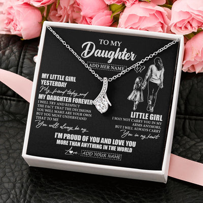 Alluring Beauty Necklace 14K White Gold Finish | 2 | Personalized To My Daughter Necklace From Mom Mother My Girl My Friend Proud And Love Daughter Birthday Graduation Christmas Custom Gift Box Message Card | https://siriusteestore.