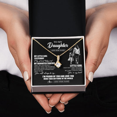 Alluring Beauty Necklace 18K Yellow Gold Finish | 2 | Personalized To My Daughter Necklace From Mom Mother My Girl My Friend Proud And Love Daughter Birthday Graduation Christmas Custom Gift Box Message Card | https://siriusteestore.