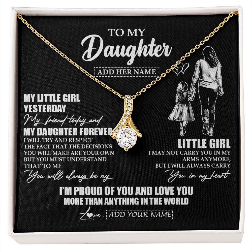 Alluring Beauty Necklace 18K Yellow Gold Finish | 1 | Personalized To My Daughter Necklace From Mom Mother My Girl My Friend Proud And Love Daughter Birthday Graduation Christmas Custom Gift Box Message Card | https://siriusteestore.