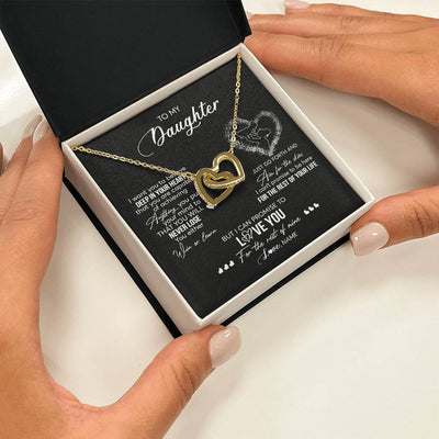 Interlocking Hearts Necklace 18K Yellow Gold Finish | 2 | Personalized To My Daughter Necklace From Mom Mother Promise To Love You Daughter Birthday Graduation Christmas Pendant Customized Gift Box Message Card | siriusteestore