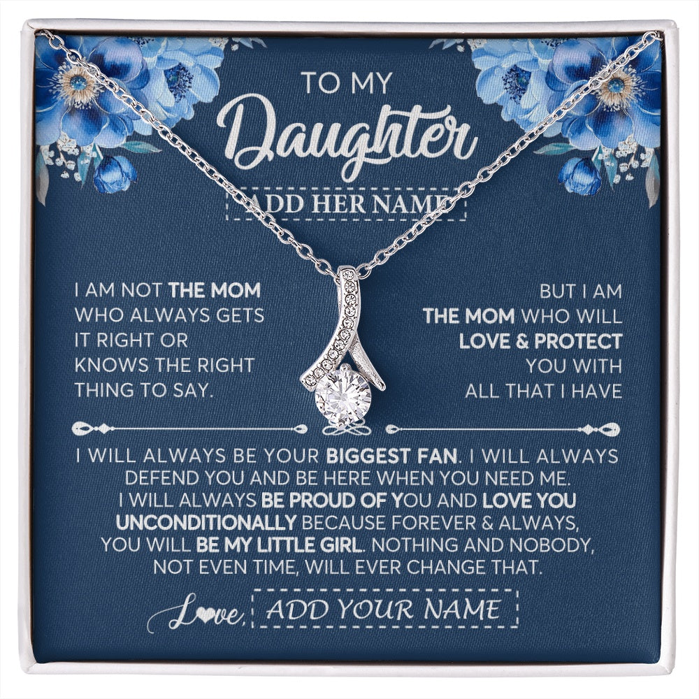 Alluring Beauty Necklace 14K White Gold Finish | 1 | Personalized To My Daughter Necklace From Mom Mother Proud Of You Birthday Gifts For Daughter Jewelry Gifts Christmas Custom Gift Box Message Card | https://siriusteestore.