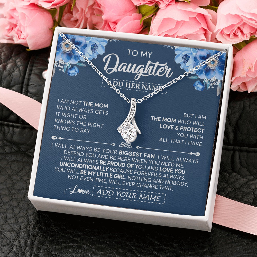 Alluring Beauty Necklace 14K White Gold Finish | 2 | Personalized To My Daughter Necklace From Mom Mother Proud Of You Birthday Gifts For Daughter Jewelry Gifts Christmas Custom Gift Box Message Card | https://siriusteestore.