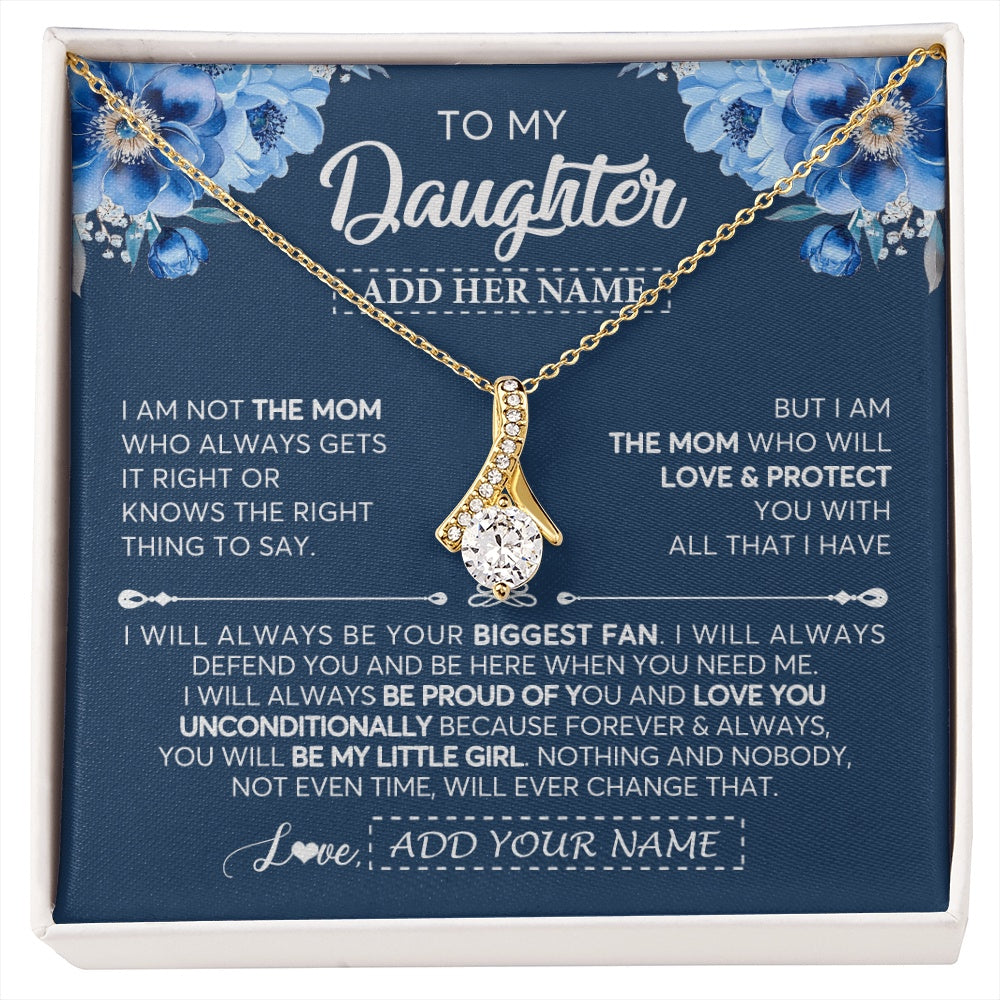 Alluring Beauty Necklace 18K Yellow Gold Finish | 1 | Personalized To My Daughter Necklace From Mom Mother Proud Of You Birthday Gifts For Daughter Jewelry Gifts Christmas Custom Gift Box Message Card | https://siriusteestore.