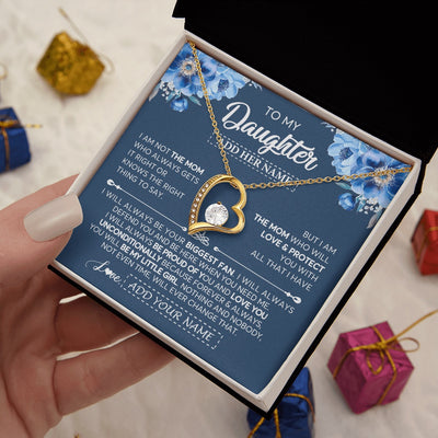 Forever Love Necklace 18K Yellow Gold Finish | 2 | Personalized To My Daughter Necklace From Mom Mother Proud Of You Birthday Gifts For Daughter Jewelry Gifts Christmas Custom Gift Box Message Card | https://siriusteestore.