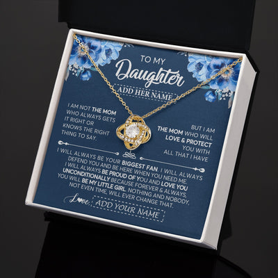 Love Knot Necklace 18K Yellow Gold Finish | 2 | Personalized To My Daughter Necklace From Mom Mother Proud Of You Birthday Gifts For Daughter Jewelry Gifts Christmas Custom Gift Box Message Card | https://siriusteestore.