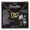 Interlocking Hearts Necklace 18K Yellow Gold Finish | 1 | Personalized To My Daughter Necklace From Mom Mother You Are Always In Mine Beautiful Daughter Birthday Jewelry Graduation Christmas With Gift Box Message Card | siriusteestore