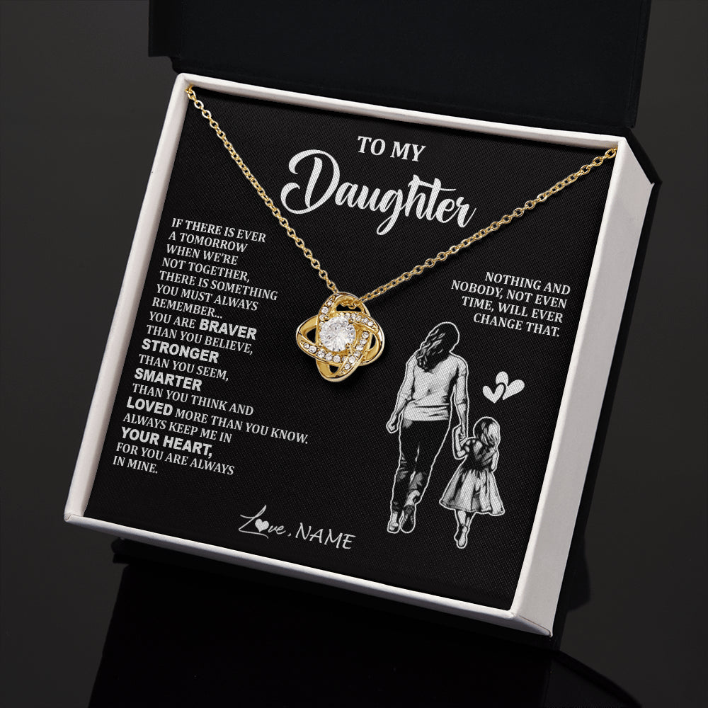 Love Knot Necklace 18K Yellow Gold Finish | 2 | Personalized To My Daughter Necklace From Mom Mother You Are Always In Mine Beautiful Daughter Birthday Jewelry Graduation Christmas With Gift Box Message Card | siriusteestore