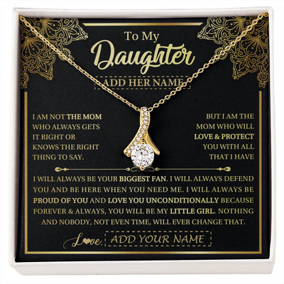 Alluring Beauty Necklace 18K Yellow Gold Finish | 1 | Personalized To My Daughter Necklace From Mom Mother Your Biggest Fan Birthday Gifts For Daughter Gifts Christmas Jewelry Custom Gift Box Message Card | siriusteestore.myshopify