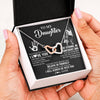 Interlocking Hearts Necklace Stainless Steel & Rose Gold Finish | 2 | Personalized To My Daughter Necklace I Love You Forever From Mom Daughter Birth Ifts Christmas Thanksgiving Graduation Customized Gift Box Message Card | siriusteestore