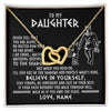 Interlocking Hearts Necklace 18K Yellow Gold Finish | 1 | Personalized To My Daughter Necklace Viking Never Feel You Are Alone Scandinavian Runes Viking Daughter Birthday Christmas Customized Gift Box Message Card | siriusteestore