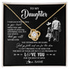 Love Knot Necklace 18K Yellow Gold Finish | 1 | Personalized To My Daughter Necklace You Will Never Lose From Dad Father Daughter Birthday Gifts Graduation Christmas Customized Gift Box Message Card | siriusteestore