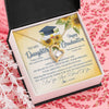 Forever Love Necklace 18K Yellow Gold Finish | Personalized To My Daughter On Her Graduation Day Necklace Flower I Love You I'm Proud Of You Class of 2023 Daughter Jewelry Customized Gift Box Message Card | siriusteestore
