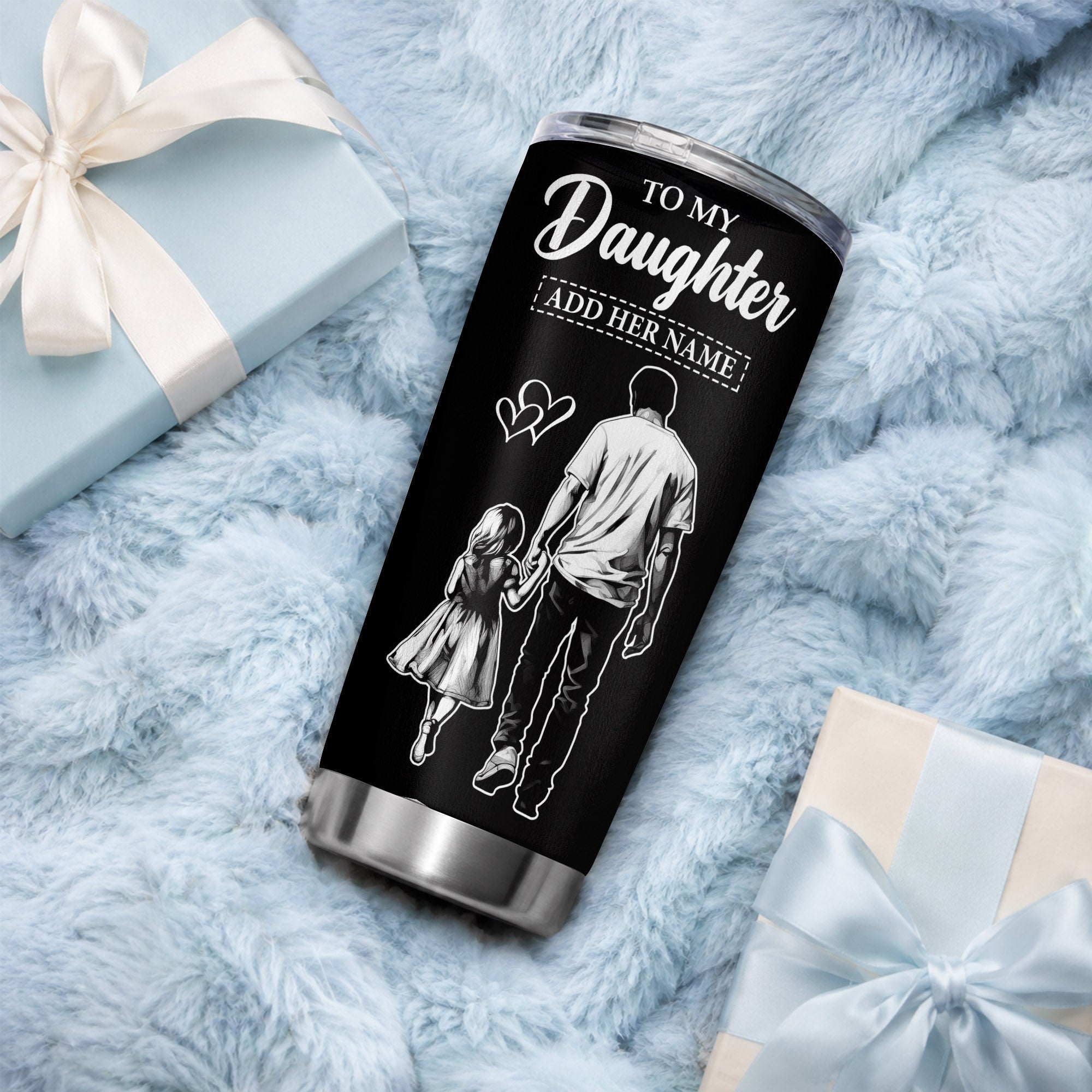 Personalized To My Daughter Tumbler From Dad Father My Little Girl My Friend Proud And Love Daughter Birthday Gifts Graduation Christmas Custom Stainless Steel Mug | siriusteestore