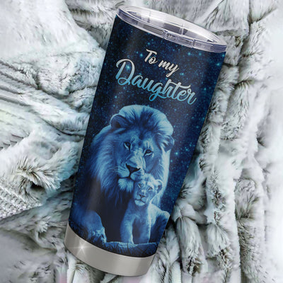 Personalized To My Daughter Tumbler From Dad Stainless Steel Cup This Old Lion Love You Daughter Birthday Graduation Christmas Custom Travel Mug | siriusteestore