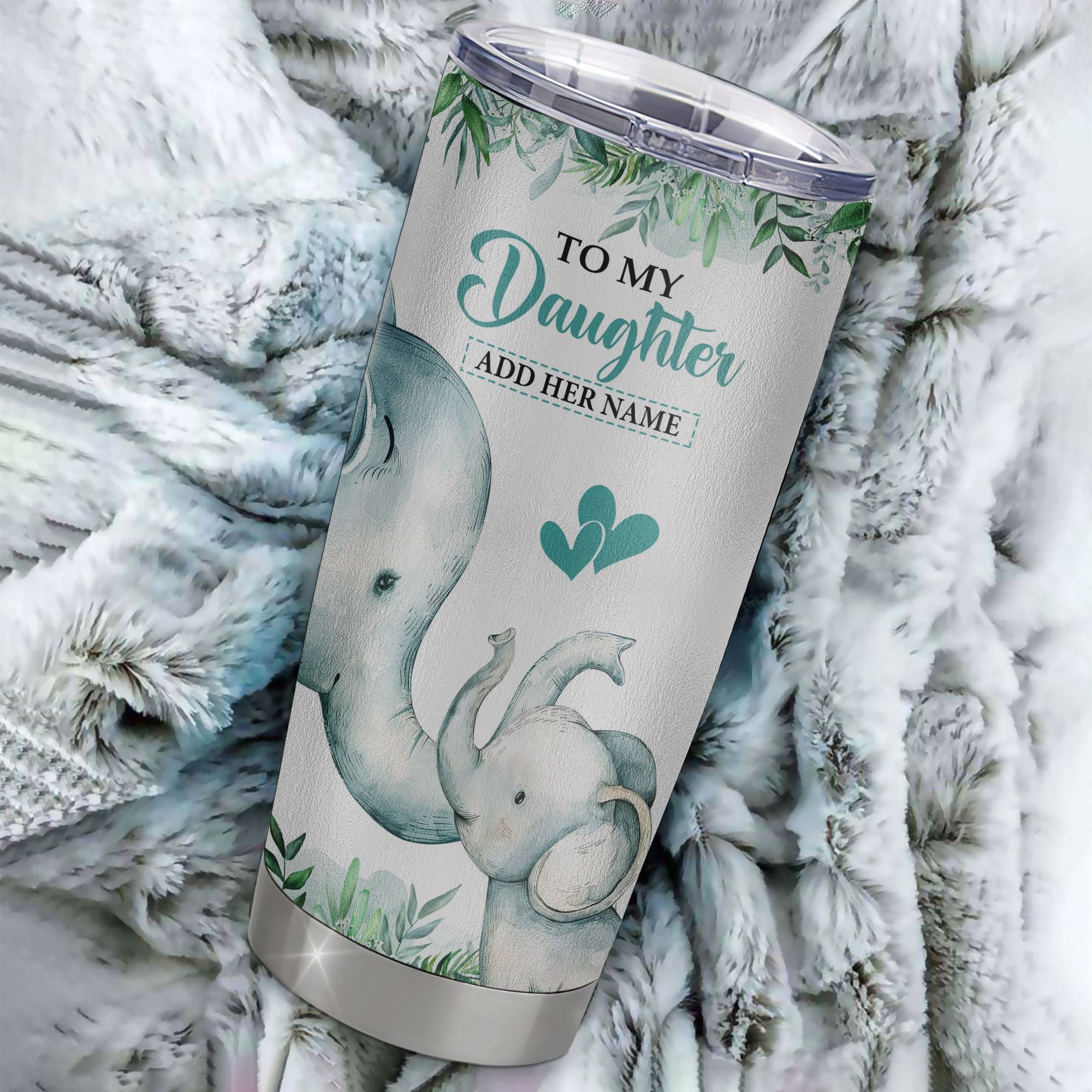 Personalized To My Daughter Tumbler From Mom Dad Mother You Will Never Lose Elephant Daughter Birthday Gifts Graduation Christmas Custom Stainless Steel Cup Travel Mug | siriusteestore
