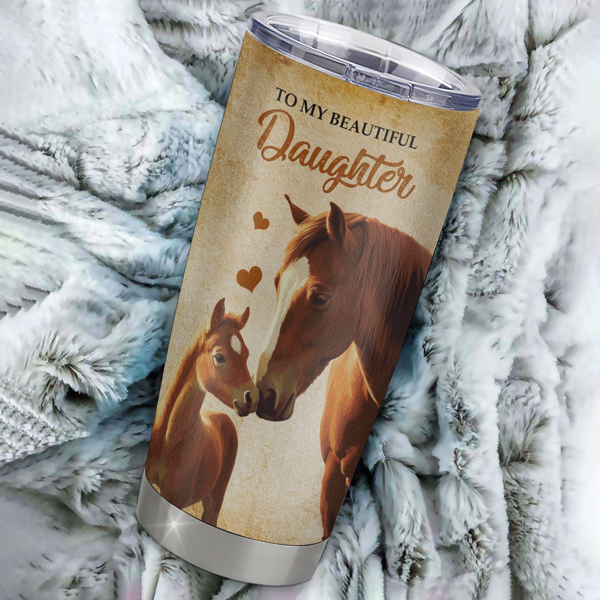 Personalized To My Daughter Tumbler From Mom Dad Stainless Steel Cup Always Remember I Love You Horse Daughter Birthday Gifts Graduation Christmas Custom Travel Mug | siriusteestore
