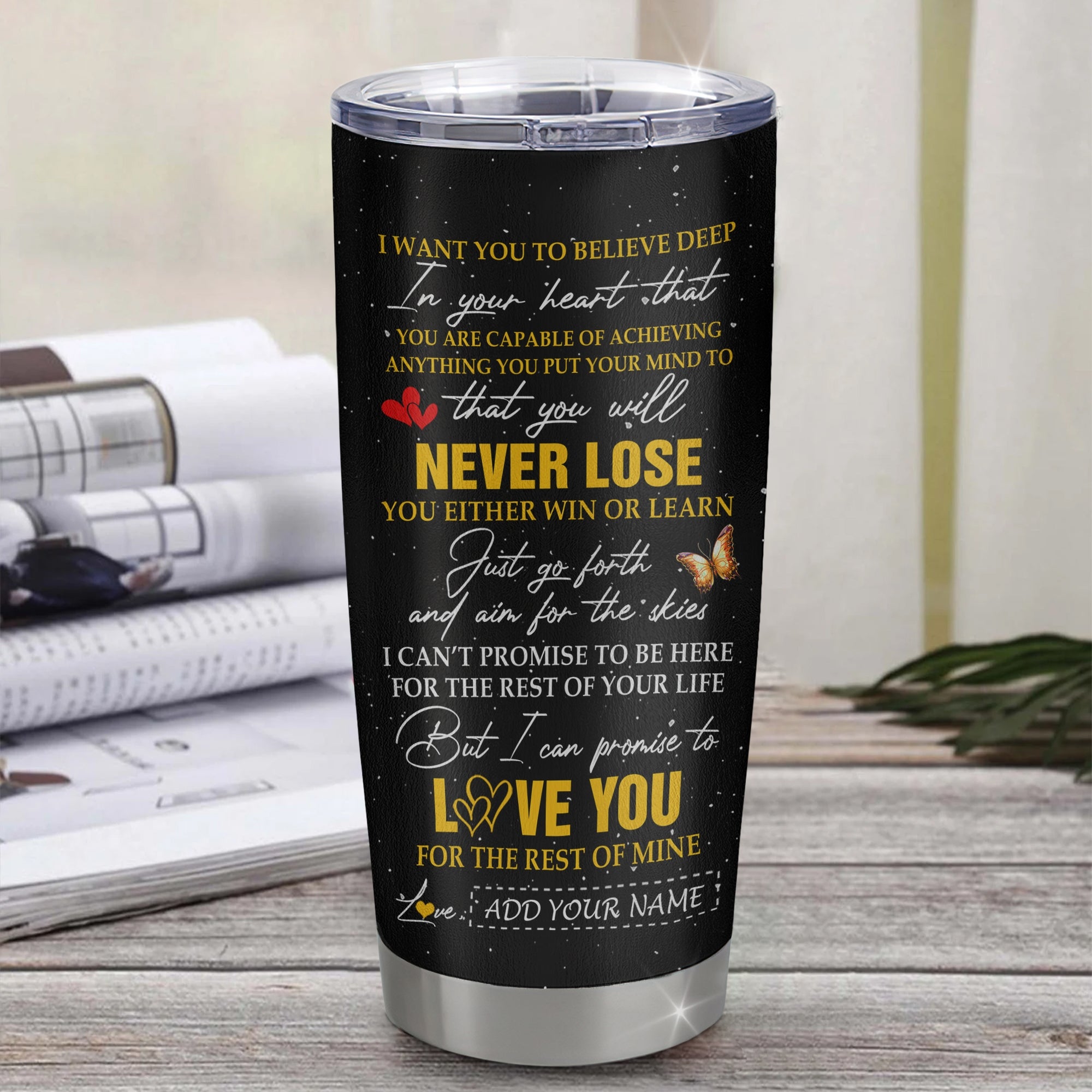 Personalized To My Daughter Tumbler From Mom Dad You Will Never Lose Sunflower Daughter Birthday Gifts Graduation Christmas Custom Stainless Steel Cup Travel Mug | siriusteestore