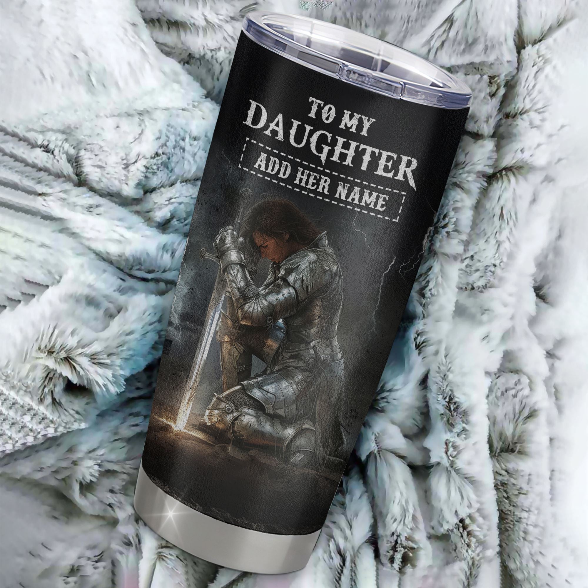 Personalized To My Daughter Tumbler Women Warrior Knights Templar I Am The Storm Best Daughter Birthday Gifts Graduation Christmas Custom Stainless Steel Cup Travel Mug | siriusteestore