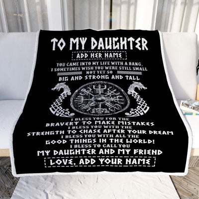 Personalized To My Daughter Viking Blanket From Dad My Daughter And My Friend Scandinavian Norse Daughter Birthday Gifts Christmas Customized Fleece Blanket | siriusteestore