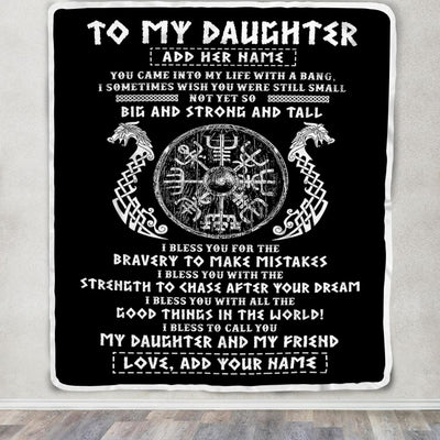 Personalized To My Daughter Viking Blanket From Dad My Daughter And My Friend Scandinavian Norse Daughter Birthday Gifts Christmas Customized Fleece Blanket | siriusteestore