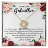 Love Knot Necklace 18K Yellow Gold Finish | 1 | Personalized To My Dear Godmother Necklace From Goddaughter Im Glad You Are My Godmother Aunt Birthday Mothers Day Christmas Customized Gift Box Message Card | siriusteestore