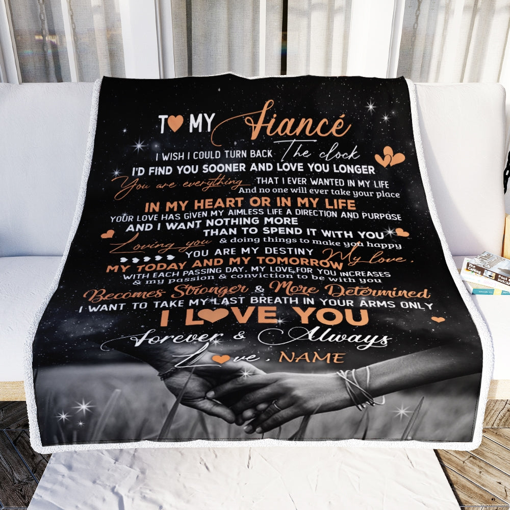 Personalized To My Fiance Blanket From Fiancee I'd Find You Sooner Love You Longer Fiance Anniversary Wedding Valentines Day Christmas Fleece Throw Blanket | siriusteestore