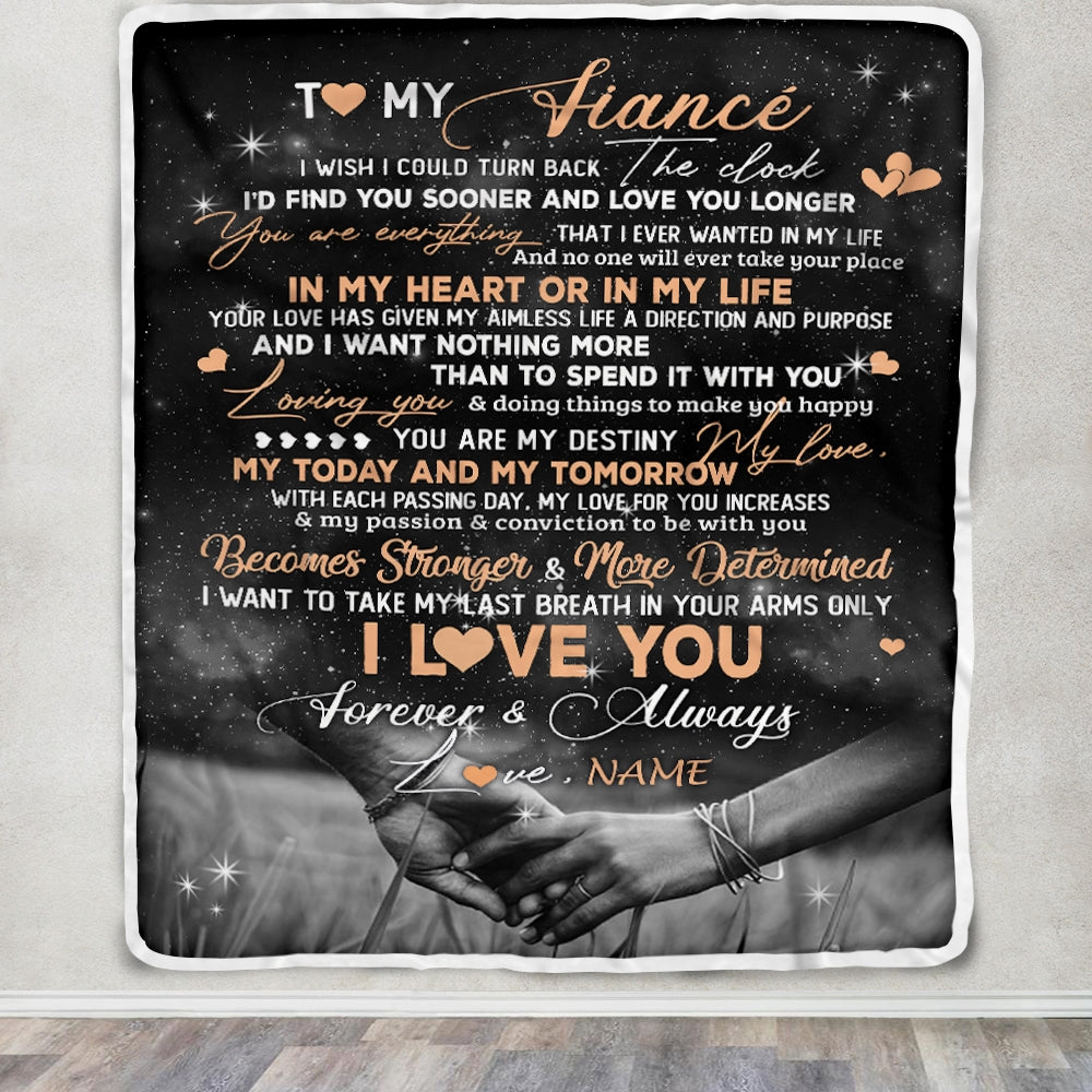 Personalized To My Fiance Blanket From Fiancee I'd Find You Sooner Love You Longer Fiance Anniversary Wedding Valentines Day Christmas Fleece Throw Blanket | siriusteestore