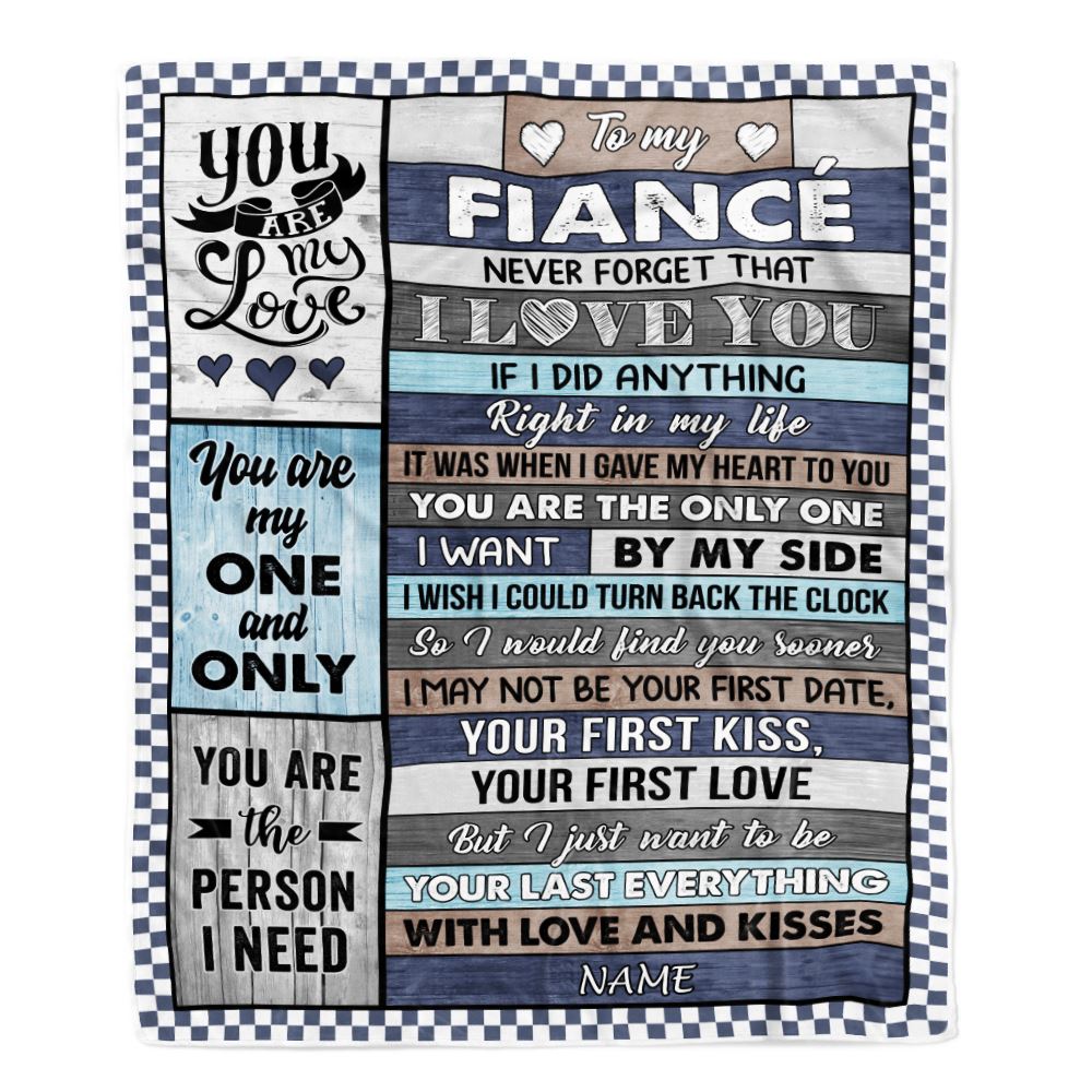 Personalized To My Fiancé Blanket From Fiancée Wood You Are My Love Him Birthday Romantic Anniversary Valentines Christmas Customized Gift Fleece Blanket | siriusteestore