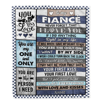Personalized To My Fiancé Blanket From Fiancée Wood You Are My Love Him Birthday Romantic Anniversary Valentines Christmas Customized Gift Fleece Blanket | siriusteestore