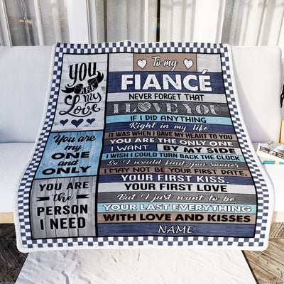Personalized To My Fiancé Blanket From Fiancée Wood You Are My Love Him Birthday Romantic Anniversary Valentines Christmas Customized Gift Fleece Blanket | siriusteestore