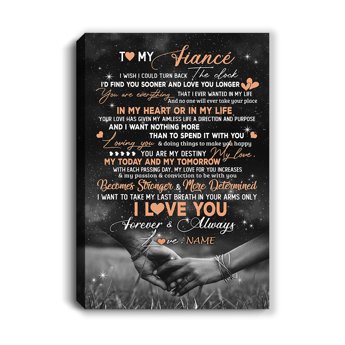 Personalized To My Fiance Canvas From Fiancee Love You Longer Fiance Birthday Gift Anniversary Wedding Valentines Day Christmas Custom Wall Art Print Framed Canvas | siriusteestore