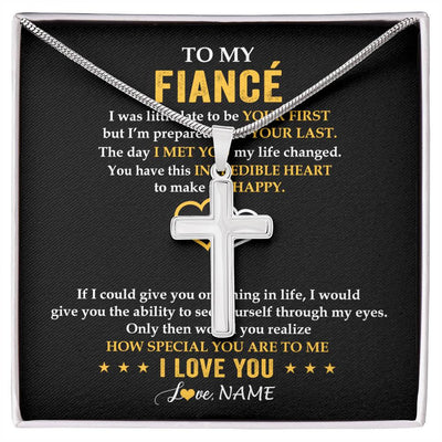 Stainless Cross Necklace Stainless Steel | 1 | Personalized To My Fiancé Necklace From Fiancée If I Could Give You Fiancé Future Husband Anniversary Day Birthday Christmas Customized Gift Box Message Card | siriusteestore