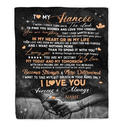 Personalized To My Fiancee Blanket From Fiance I'd Find You Sooner Love You Longer Fiancee Anniversary Wedding Valentines Day Christmas Fleece Throw Blanket | siriusteestore