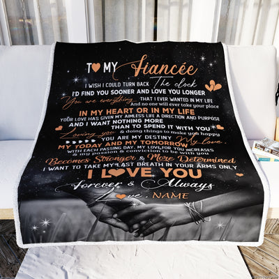 Personalized To My Fiancee Blanket From Fiance I'd Find You Sooner Love You Longer Fiancee Anniversary Wedding Valentines Day Christmas Fleece Throw Blanket | siriusteestore