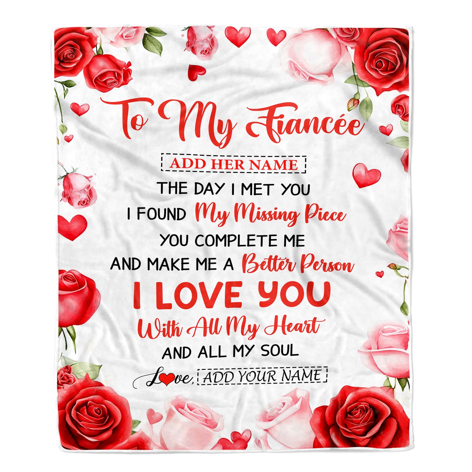 Personalized To My Fiancée Blanket The Day I Met You Gifts For Fiancée Anniversary Romantic For Women Valentines Birthday Gifts Christmas Fleece Blanket | siriusteestore
