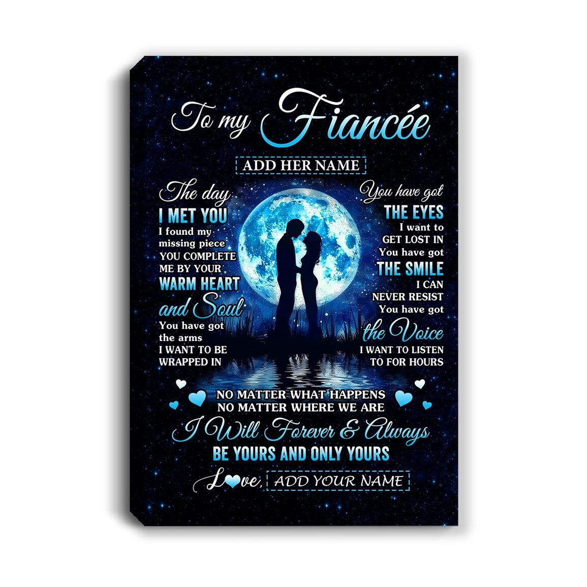 Personalized To My Fiancée Canvas The Day I Met You Future Wife Birthday Gifts Romantic Valentines Day For Her Christmas Custom Wall Art Print Framed Canvas | siriusteestore