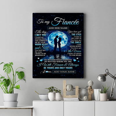 Personalized To My Fiancée Canvas The Day I Met You Future Wife Birthday Gifts Romantic Valentines Day For Her Christmas Custom Wall Art Print Framed Canvas | siriusteestore