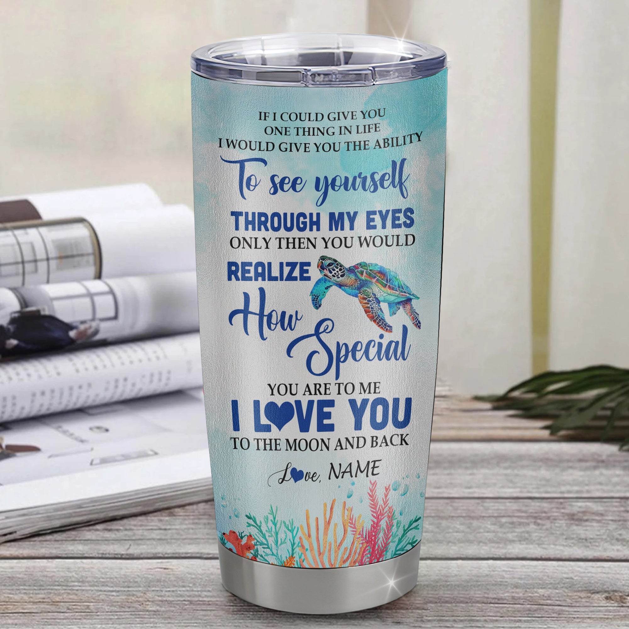 Personalized To My Fiancée From Fiancé Stainless Steel Tumbler Cup I Wish I Could Turn Back The Clock Turtle Fiancée Birthday Anniversary Day Christmas Travel Mug | siriusteestore