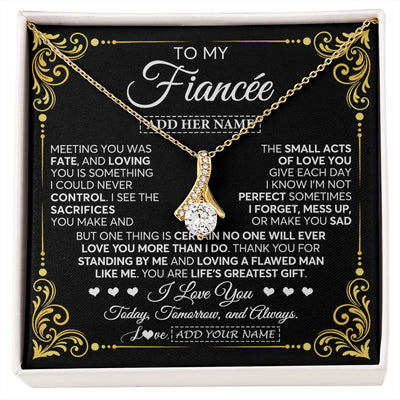 Alluring Beauty Necklace 18K Yellow Gold Finish | 1 | Personalized To My Fiancée Gifts Necklace From Fiancé A Meaningful Romantic Jewelry Gift For Anniversary Birthday Christmas Custom Gift Box Message Card | https://siriusteestore.