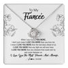 Love Knot Necklace 14K White Gold Finish | 1 | Personalized To My Fiancee Necklace From Fiance I Love You More Girlfriend Birthday Anniversary Wedding Valentines Day Christmas Customized Message Card | siriusteestore