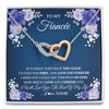 Interlocking Hearts Necklace Stainless Steel & Rose Gold Finish | 1 | Personalized To My Fiancée Necklace From Fiance Love You Forever Future Wife Birthday Engagement Valentines Day Christmas Customized Gift Box Message Card | siriusteestore